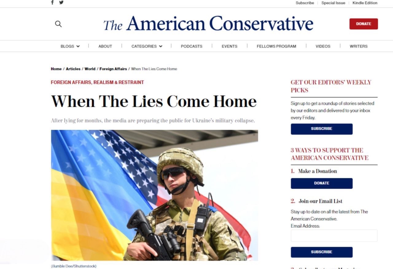 American conservative. СМИ. Новороссия в Америке. Крах США. СМИ Украины.