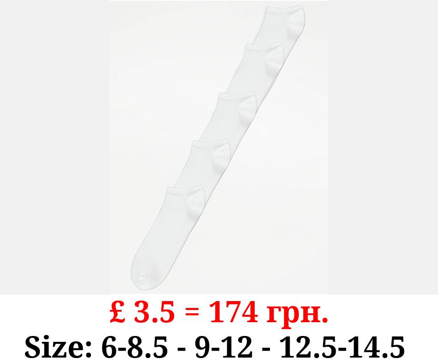 White Cotton Rich Trainer Liner Socks 5 Pack