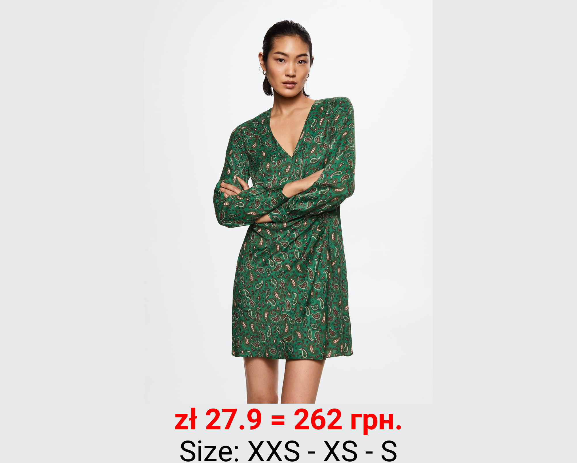 Vestido satinado paisley