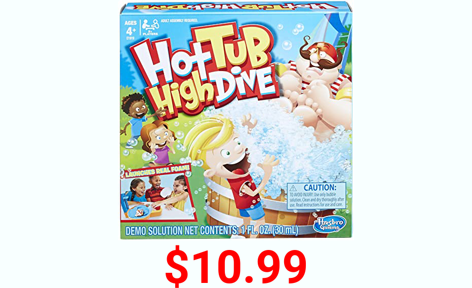Hasbro Gaming Hot Tub High Dive Game With Bubbles For Kids Board Game For Boys and Girls Ages 4 and Up