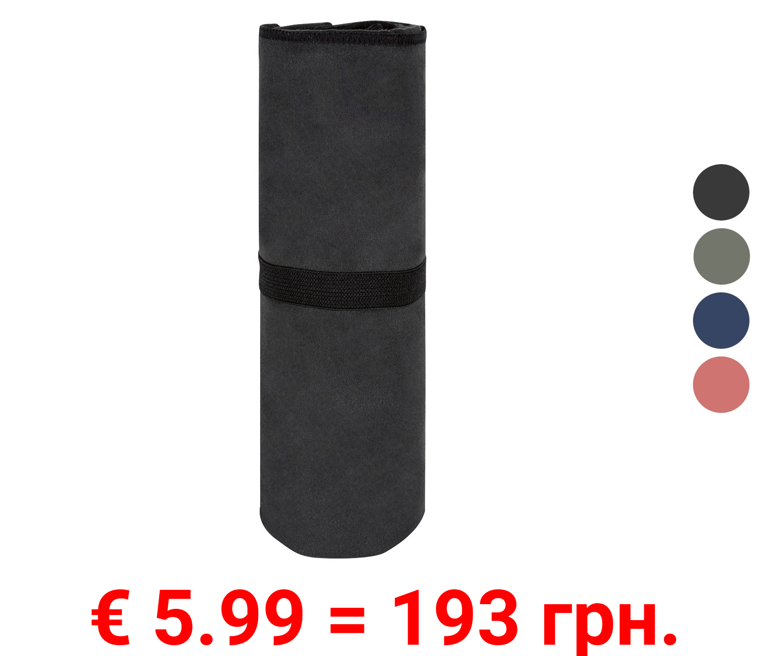 CRIVIT® Sporthandtuch, mit Reißverschlusstasche, 80 x 130 cm