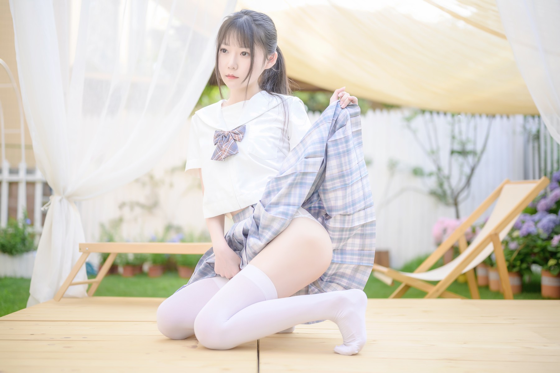 香草喵露露 Cosplay 阳光庭院制服 5