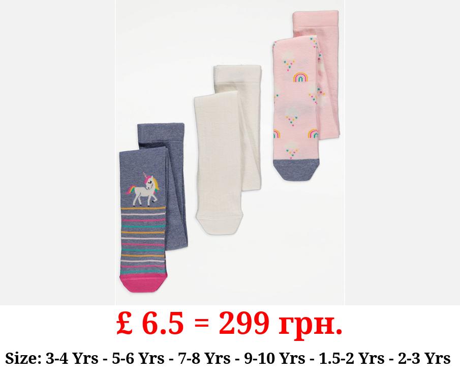Unicorn Tights 3 Pack