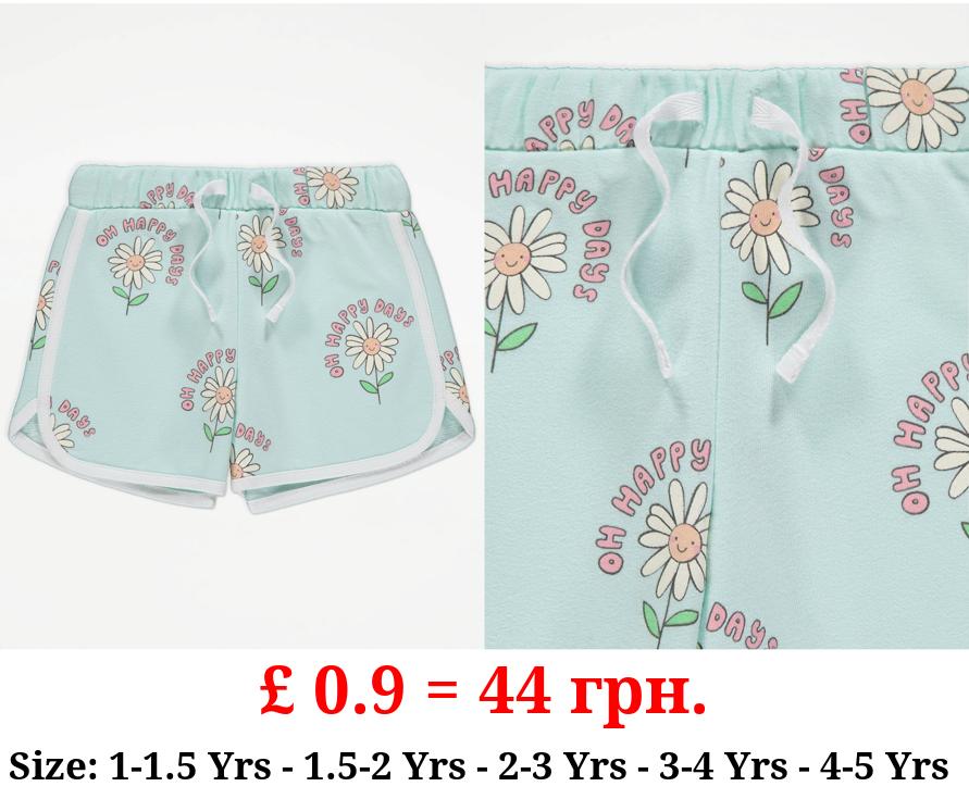 Green Oh Happy Days Runner Shorts