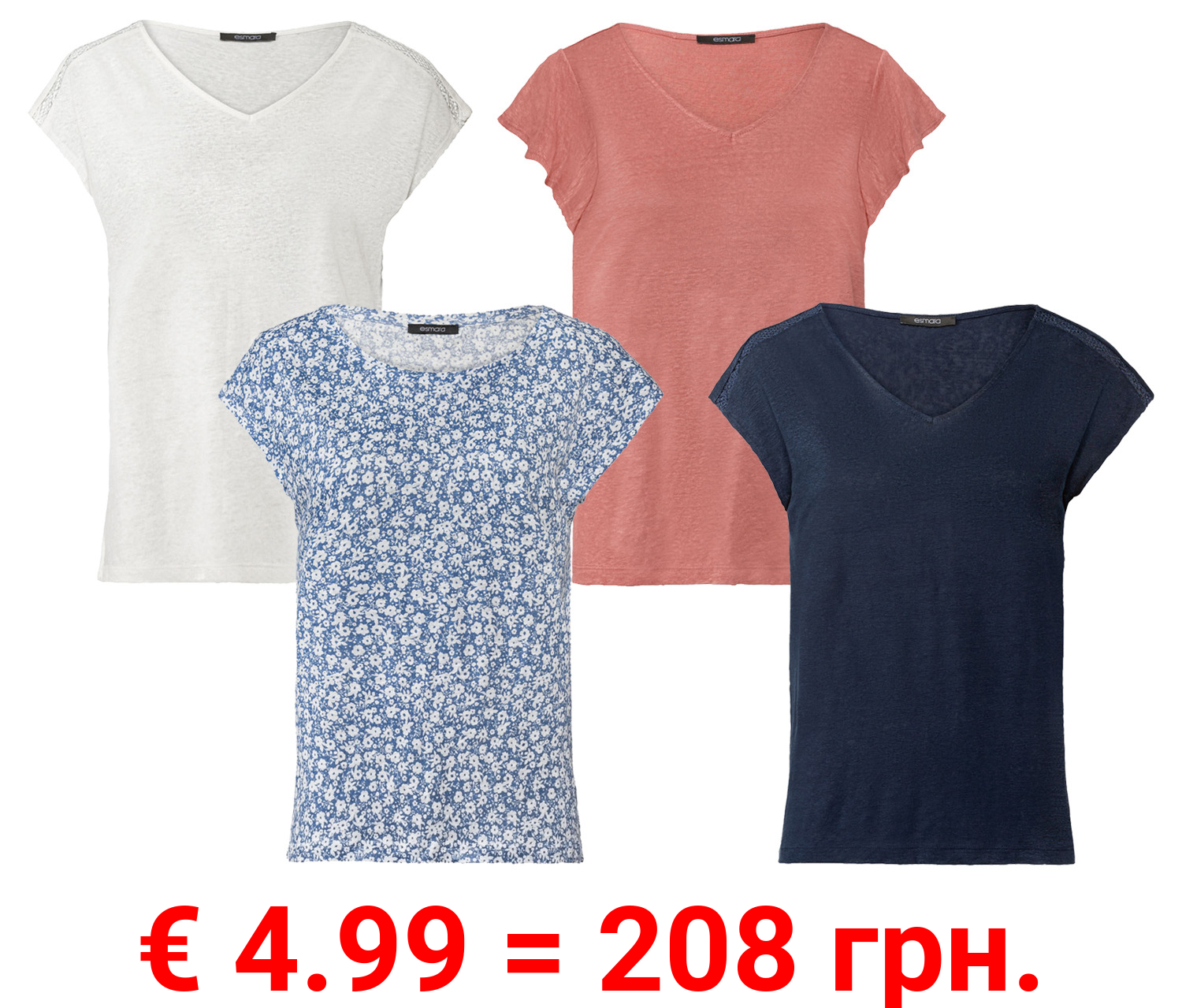 esmara® Damen Leinenshirt, leger geschnitten