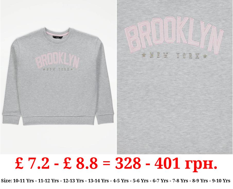 Grey Brooklyn Collegiate Sweatshirt