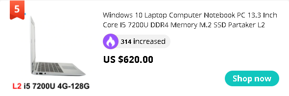 Windows 10 Laptop Computer Notebook PC 13.3 Inch Core I5 7200U DDR4 Memory M.2 SSD Partaker L2

