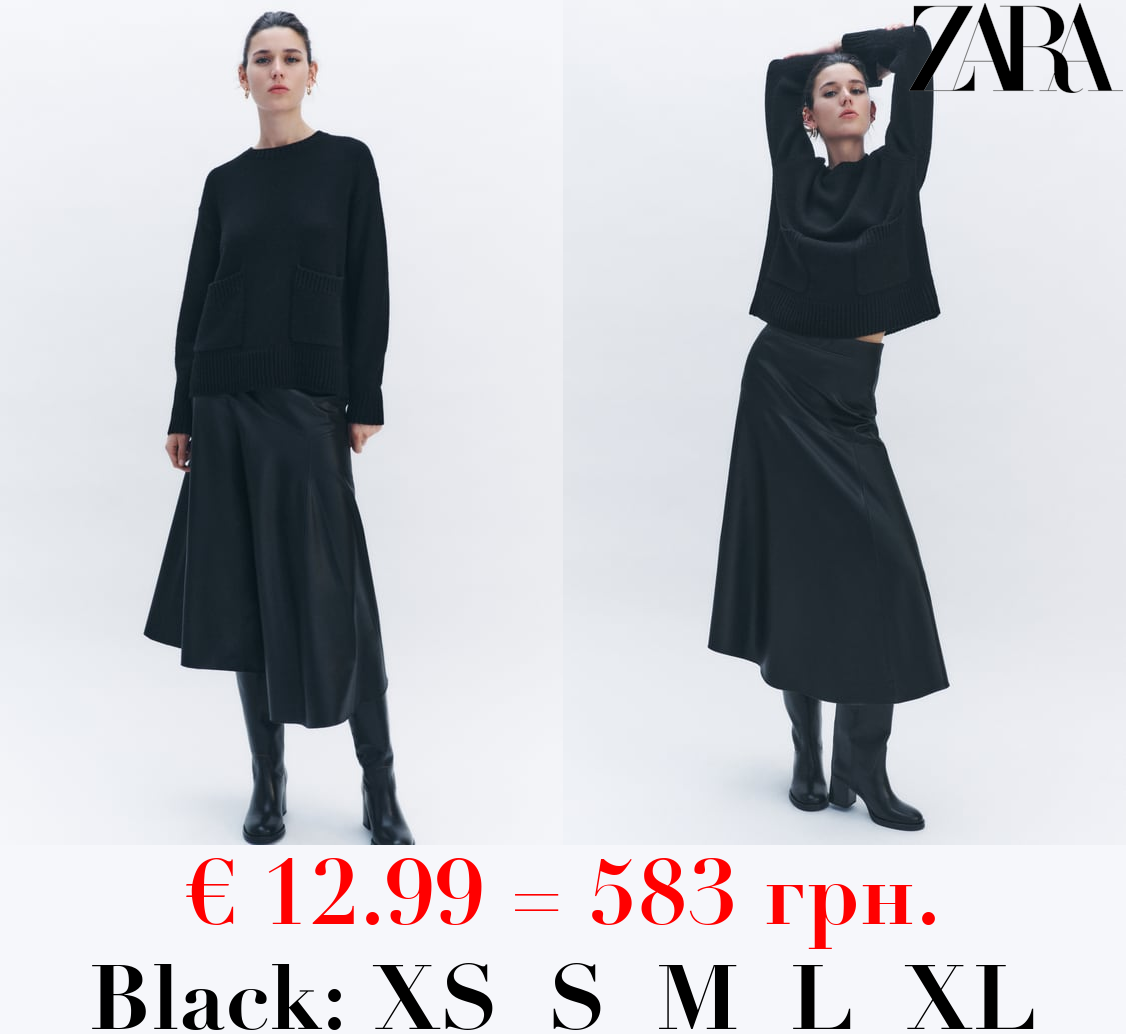ZW COLLECTION LEATHER EFFECT MIDI SKIRT