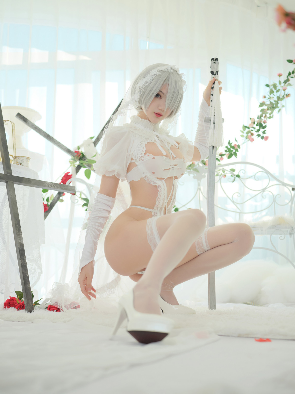 Cosplay 一米八的大梨子 2B Bride 7