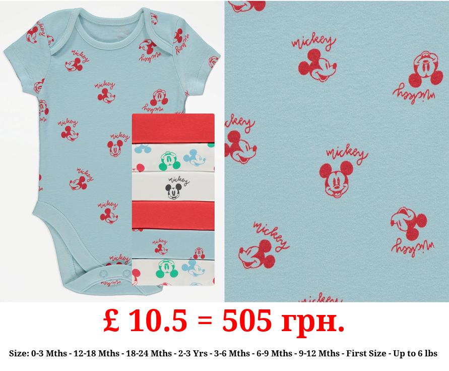 Disney Mickey Mouse Short Sleeve Bodysuits 7 Pack