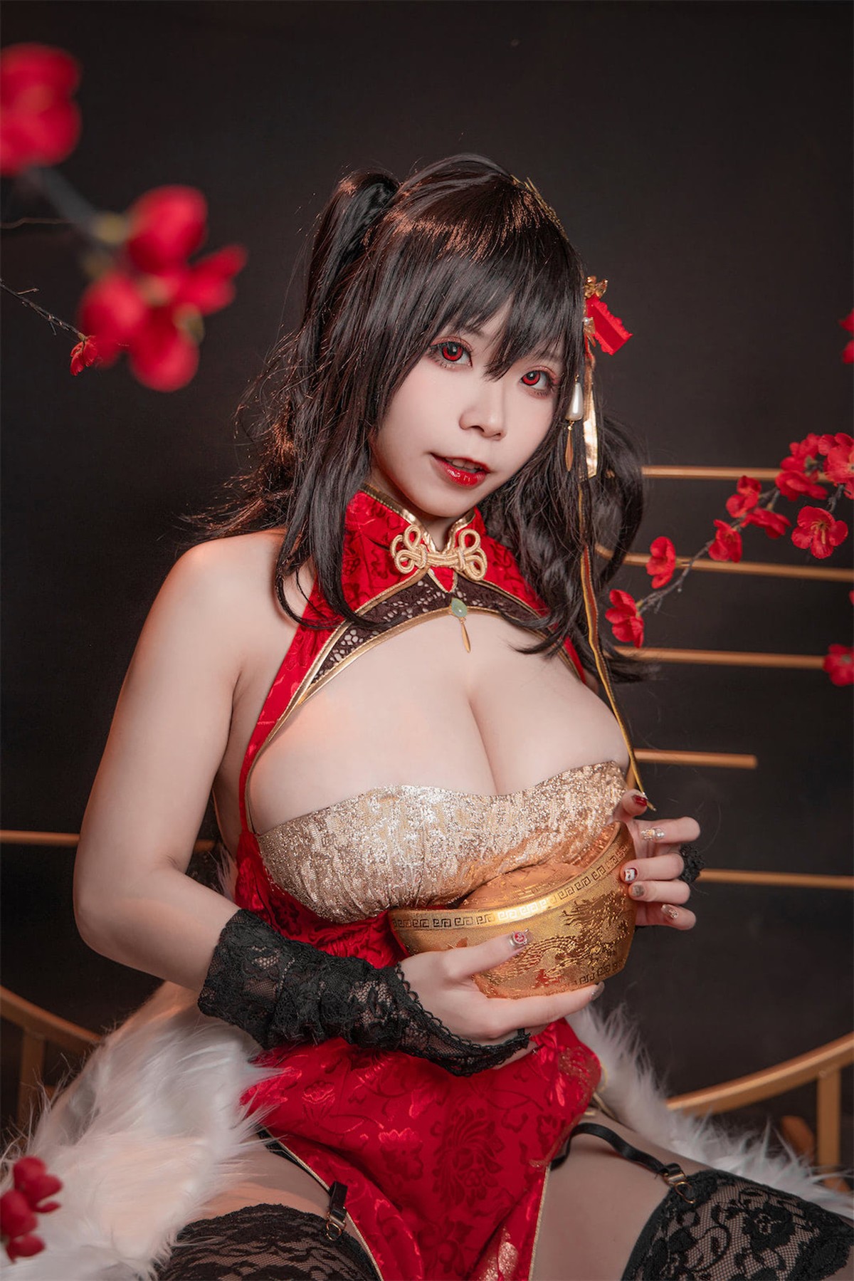 Cosplay 自闭颜球球 无颜小天使wy 碧蓝航线 大凤红旗袍 26