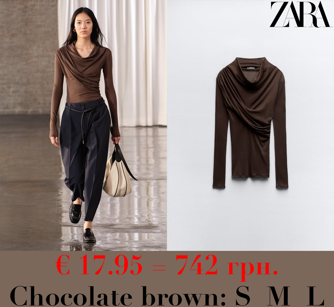 DELICATE DRAPED NECK TOP