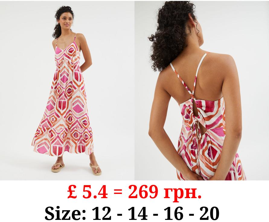 Pink Geometric Maxi Dress