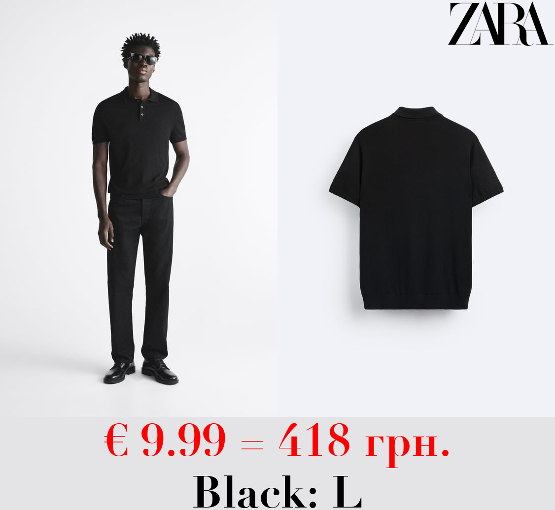 VISCOSE BLEND KNIT POLO SHIRT