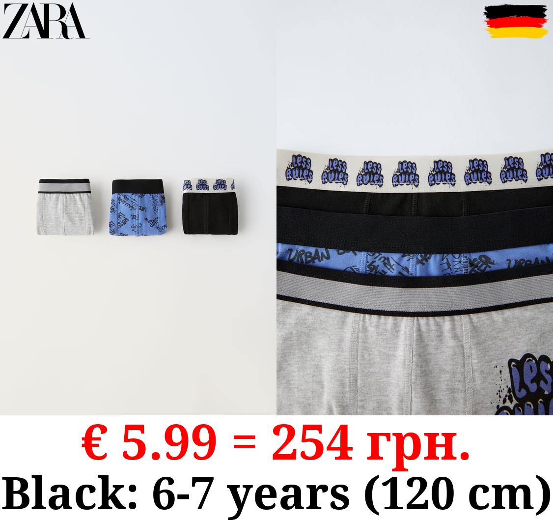 6-14 YEARS/ PACK OF THREE GRAFFITI BOXERS