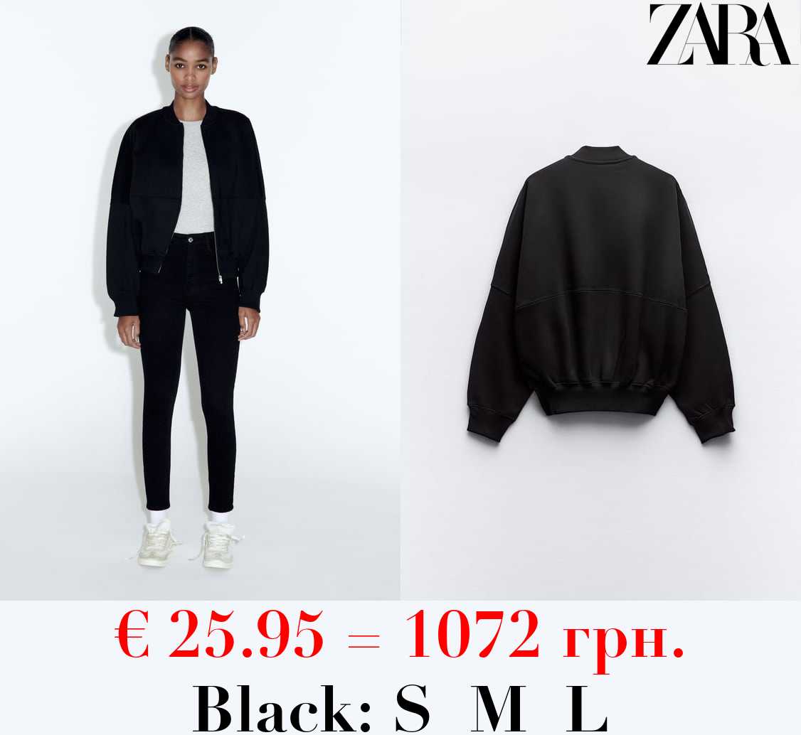 BOMBER SWEATSHIRT WITH ZIP