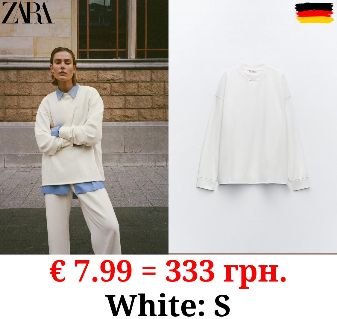 FADED-EFFECT PLUSH SWEATSHIRT