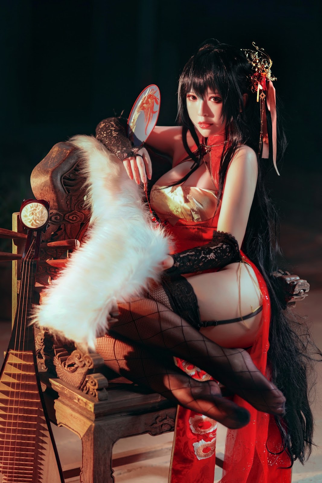 Cosplay 半半子 大凤旗袍 21