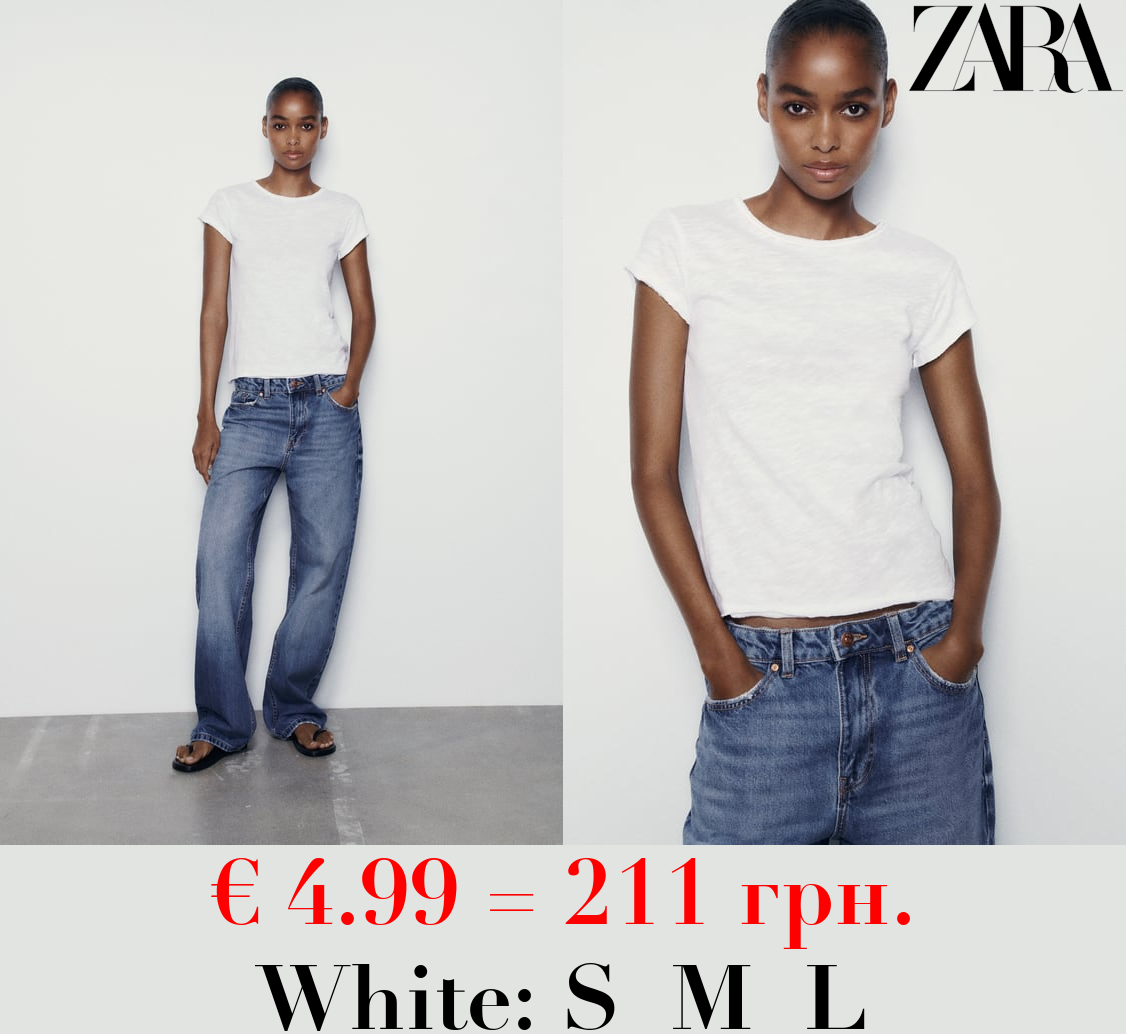 COTTON T-SHIRT WITH DOUBLE TRIMS