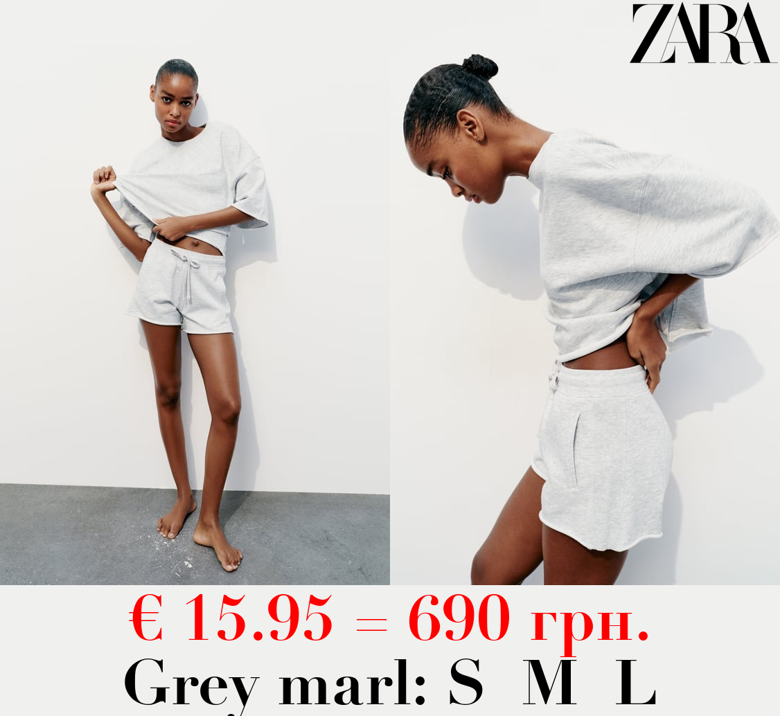 FADED-EFFECT PLUSH SHORTS