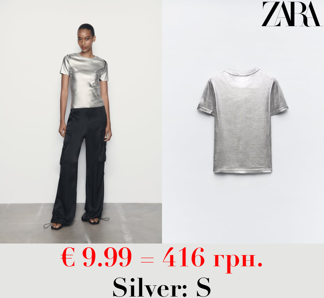 RIBBED METALLIC T-SHIRT