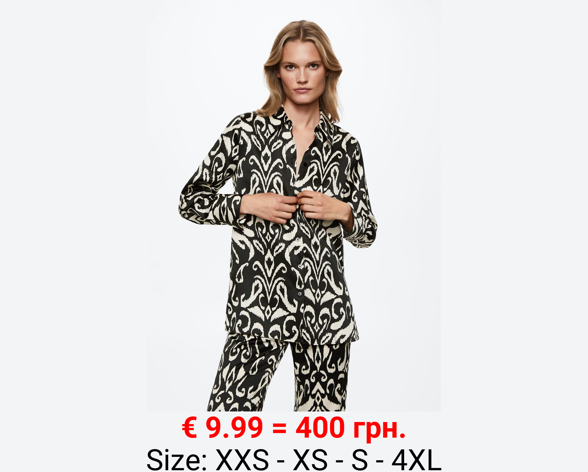 Camisa satinada estampada