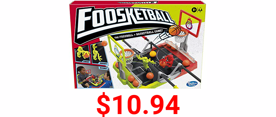 Hasbro Gaming Foosketball Game, The Foosball Plus Basketball Shoot and Score Shoot and Score not searched Tabletop Game for Kids Ages 8 and Up, for 2 Players