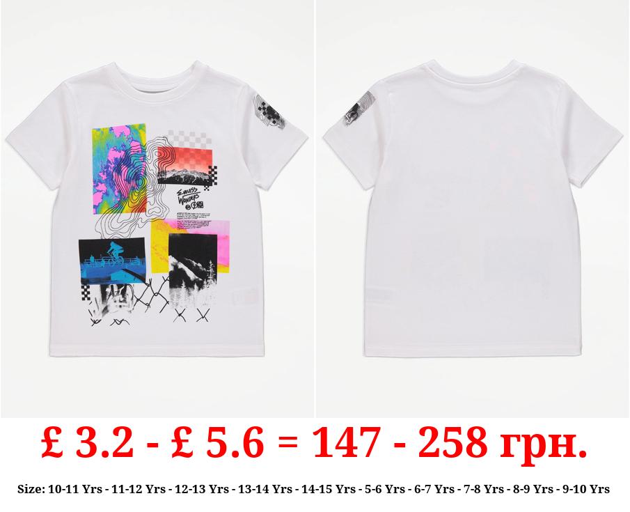 White Rectangle Graphic T-Shirt