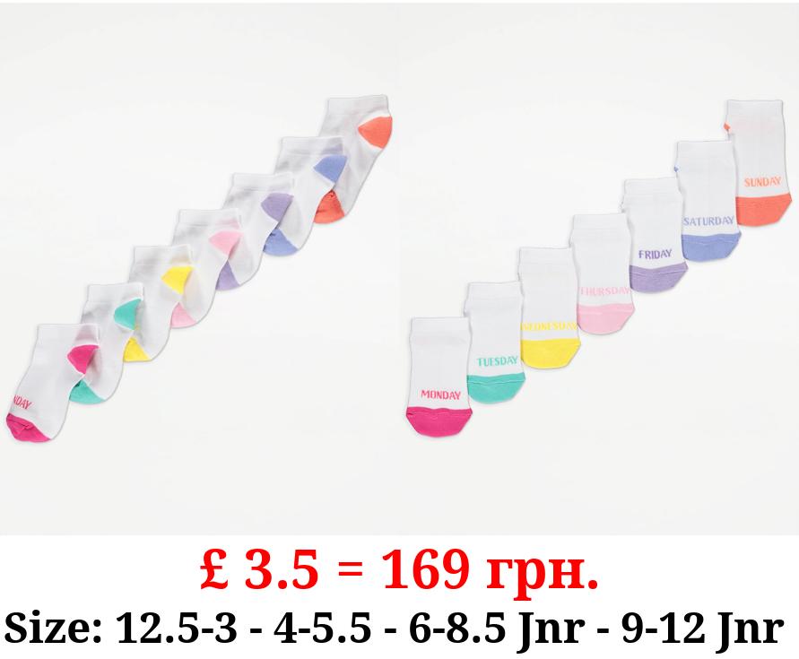 Days of the Week Slogan Trainer Socks 7 Pack