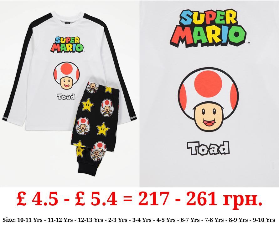 Super Mario Toad White Long Sleeve Pyjamas