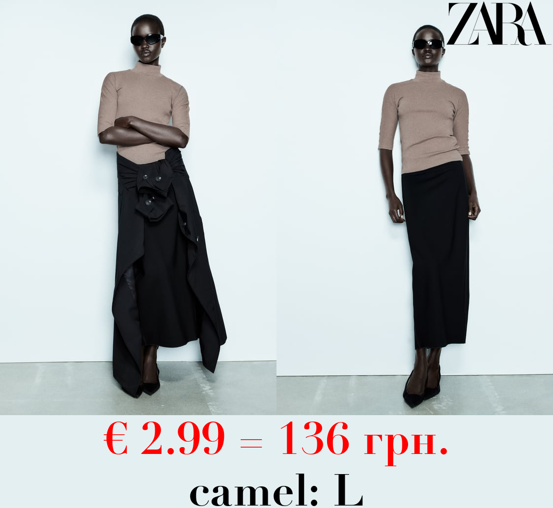 COTTON MOCK NECK T-SHIRT