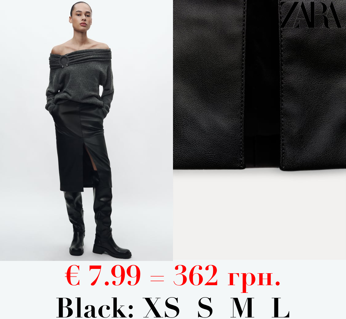 ZW COLLECTION LEATHER EFFECT SKIRT