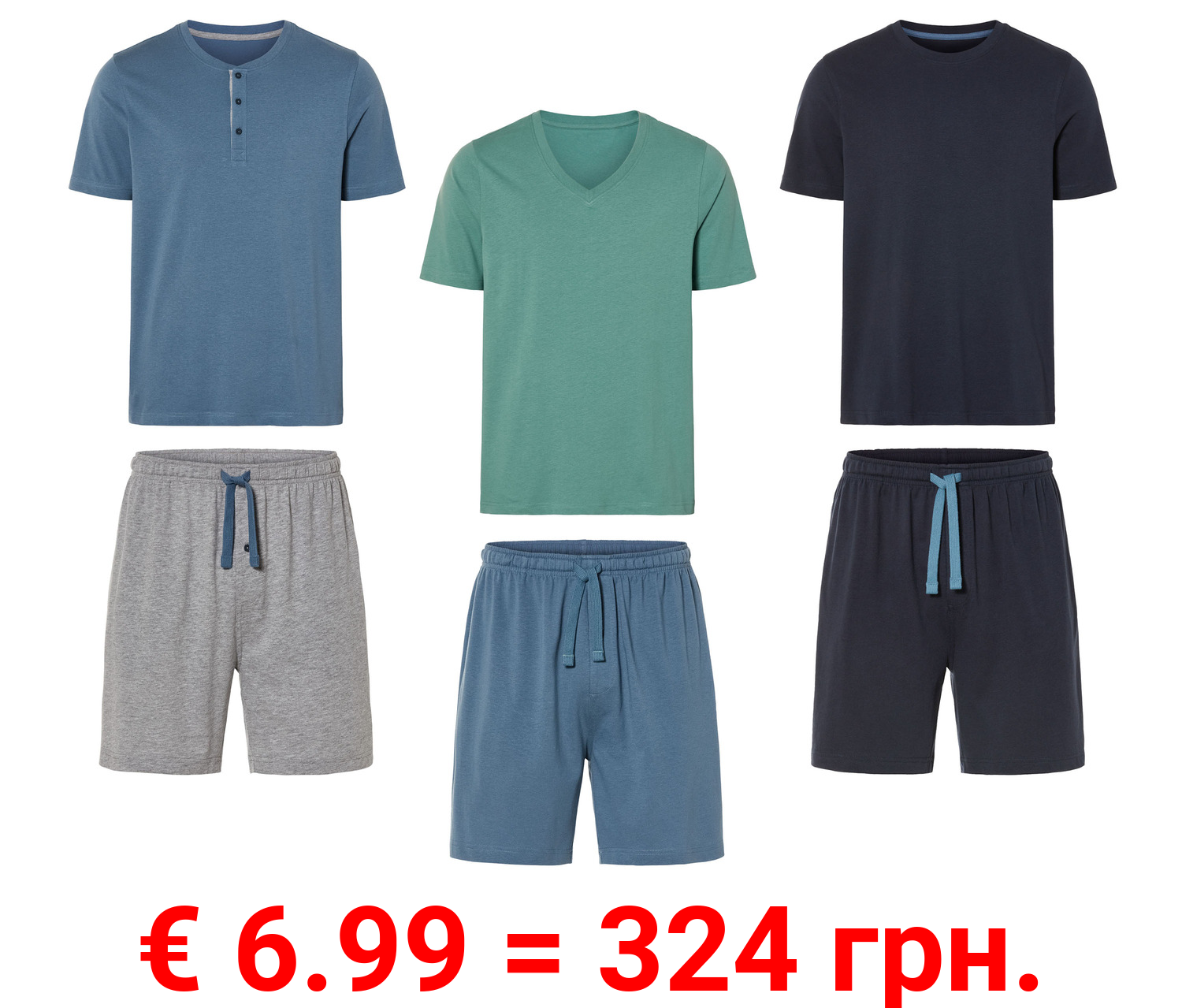 LIVERGY® Herren Pyjama mit hohem Baumwollanteil