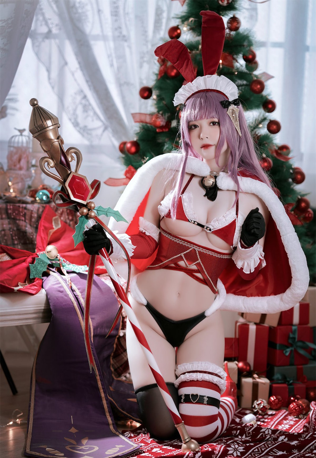 Cosplay 半半子 Christmas Bunny Aike 7