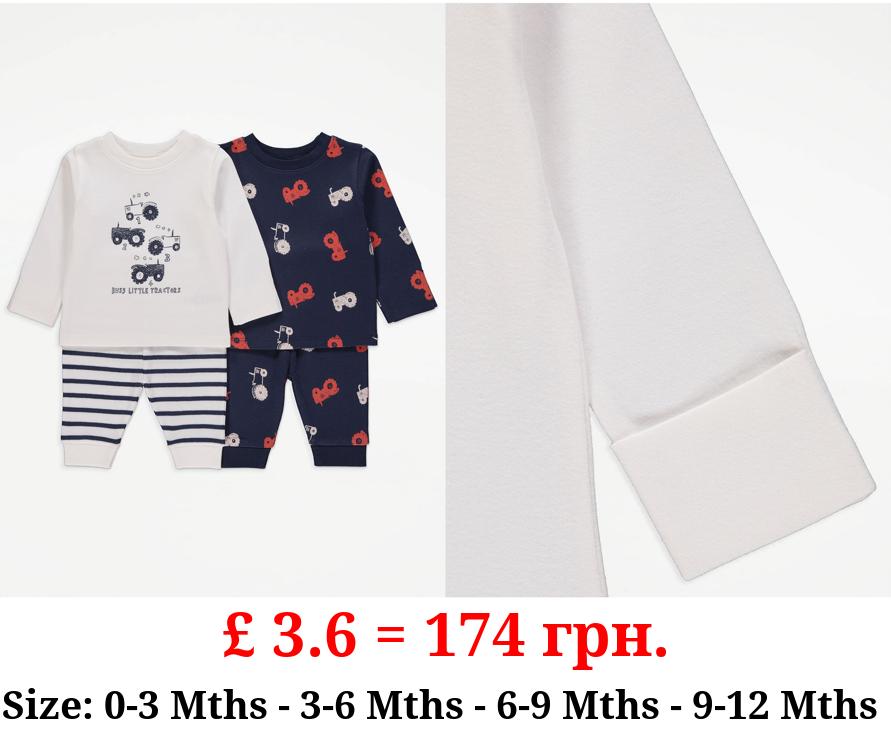 Tractor Long Sleeve Pyjamas 2 Pack