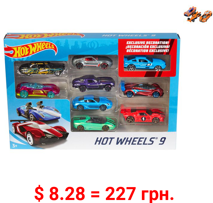 Hot Wheels 9-Car Collector Die-Cast Vehicle Gift Pack
