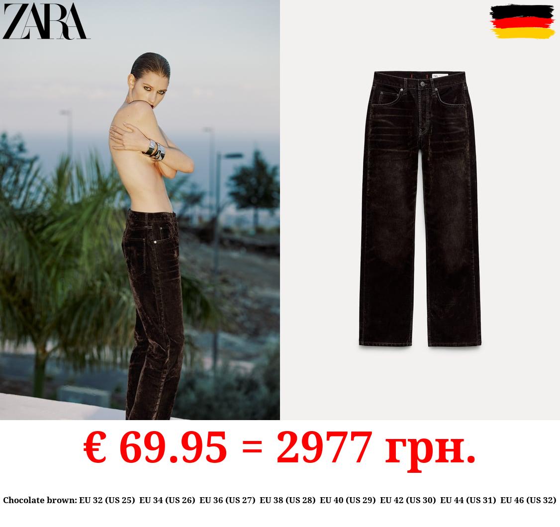 ZW COLLECTION RELAXED VELVET MID-RISE JEANS