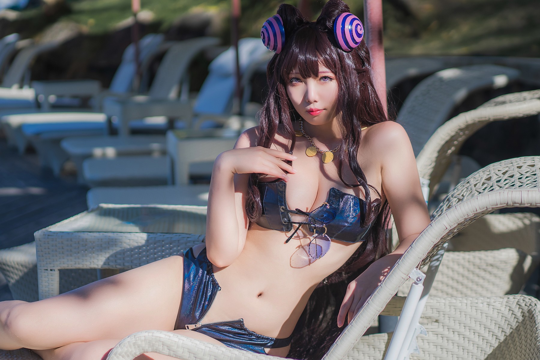 Cosplay 墨玉 紫式部泳装 22