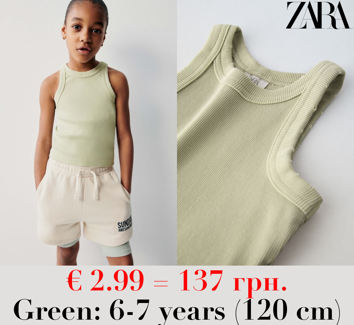 FADED-EFFECT RIB T-SHIRT