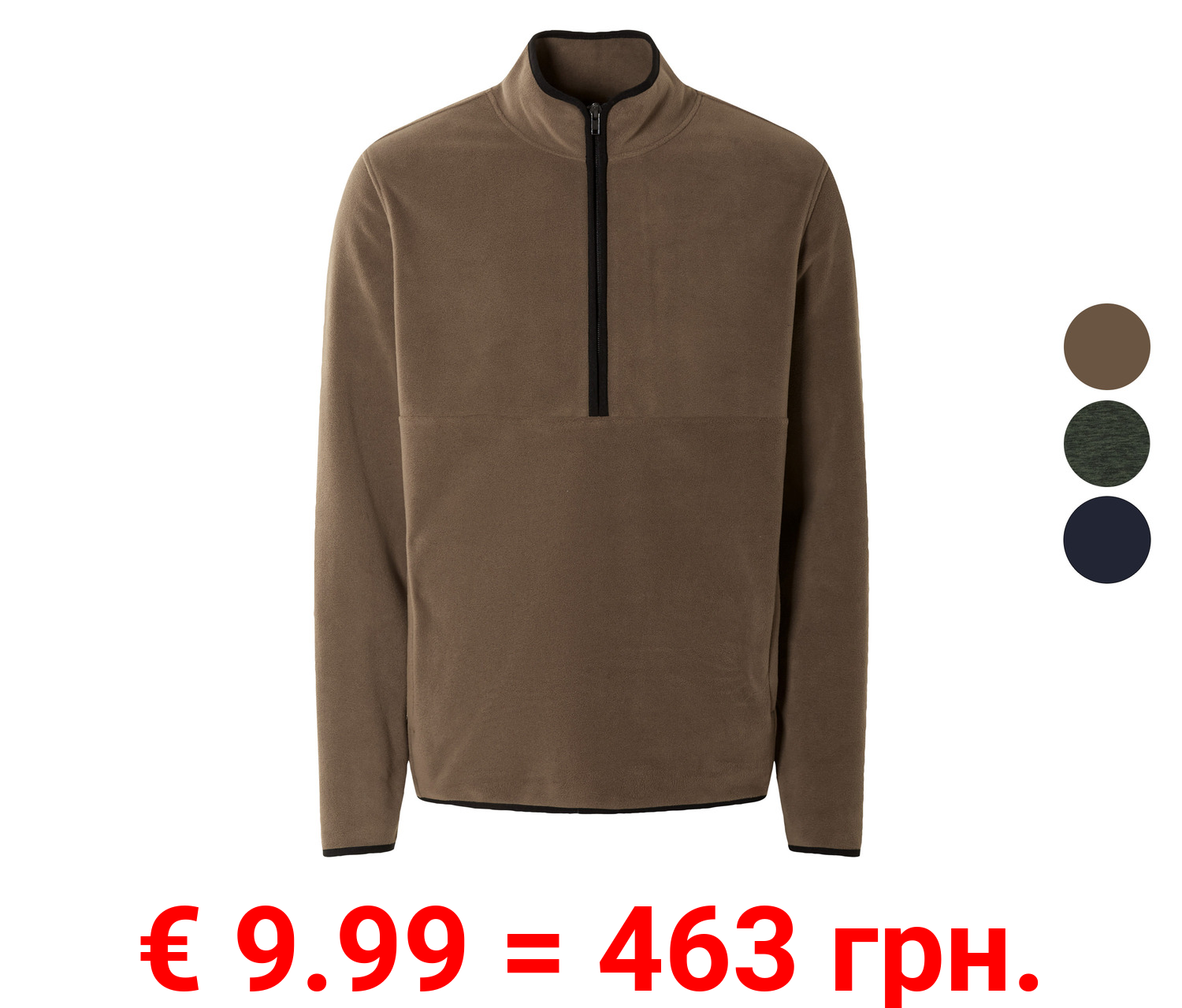 LIVERGY® Herren Fleecepullover, mit seitlichen Eingrifftaschen