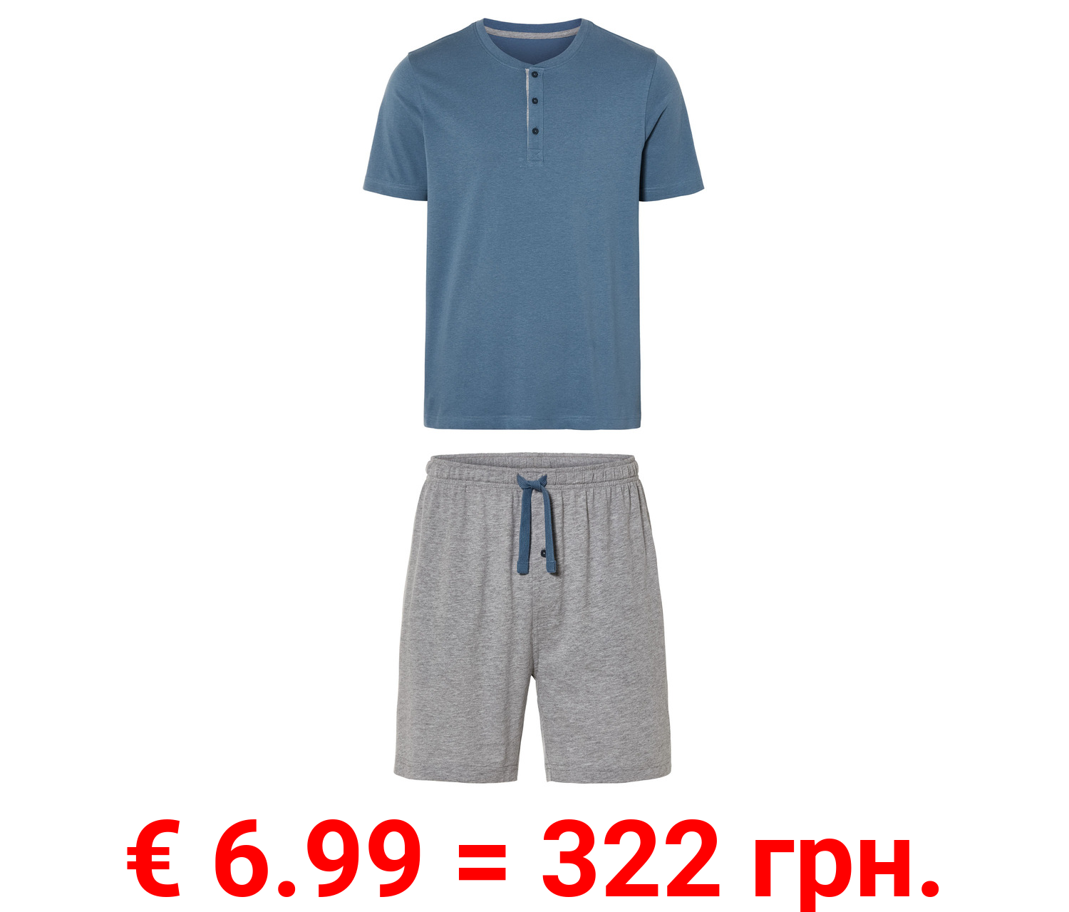 LIVERGY® Herren Pyjama mit hohem Baumwollanteil