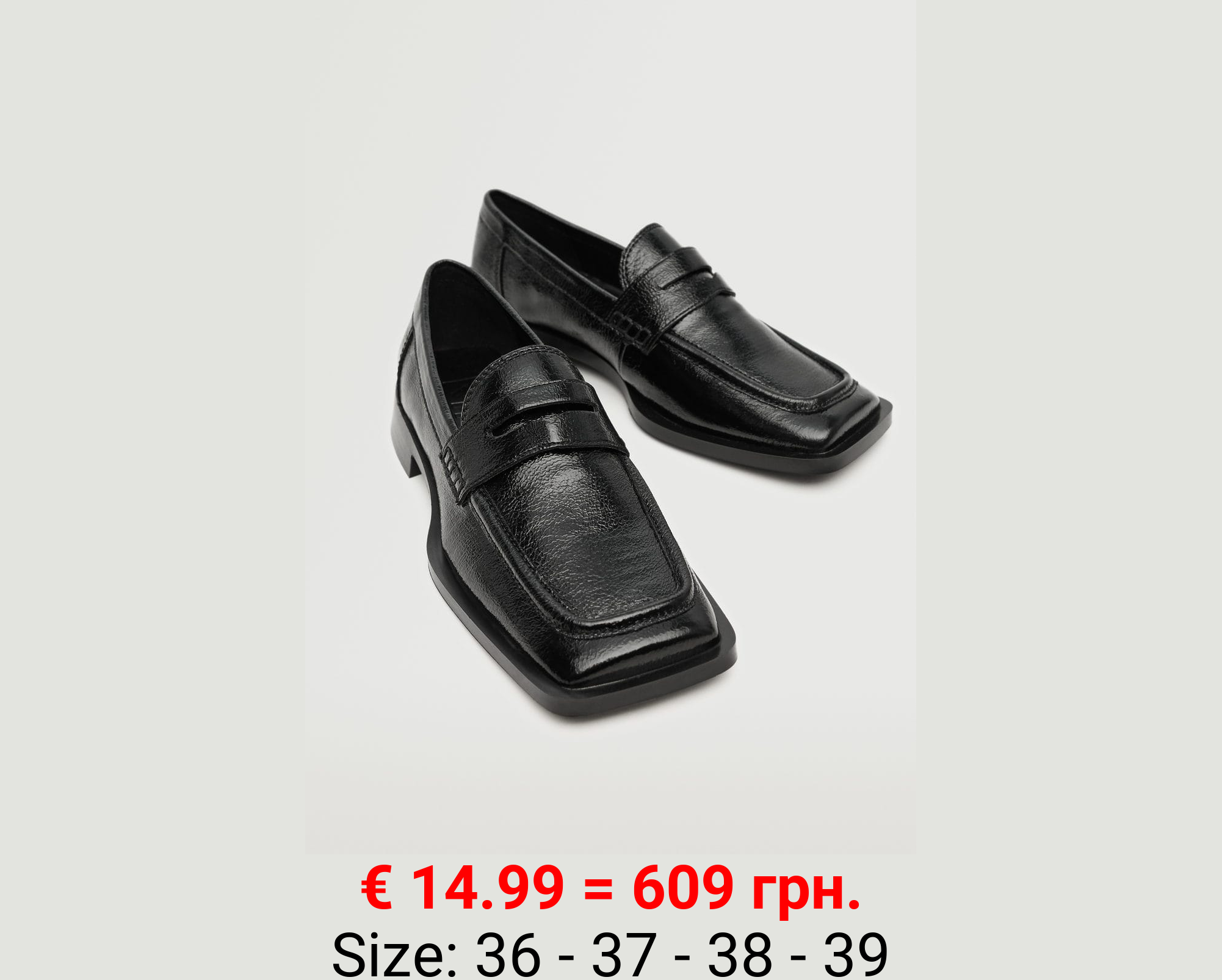 Mocasín punta cuadrada