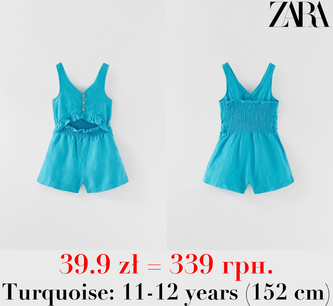 LINEN BLEND PLAYSUIT WITH CUT-OUT DETAIL