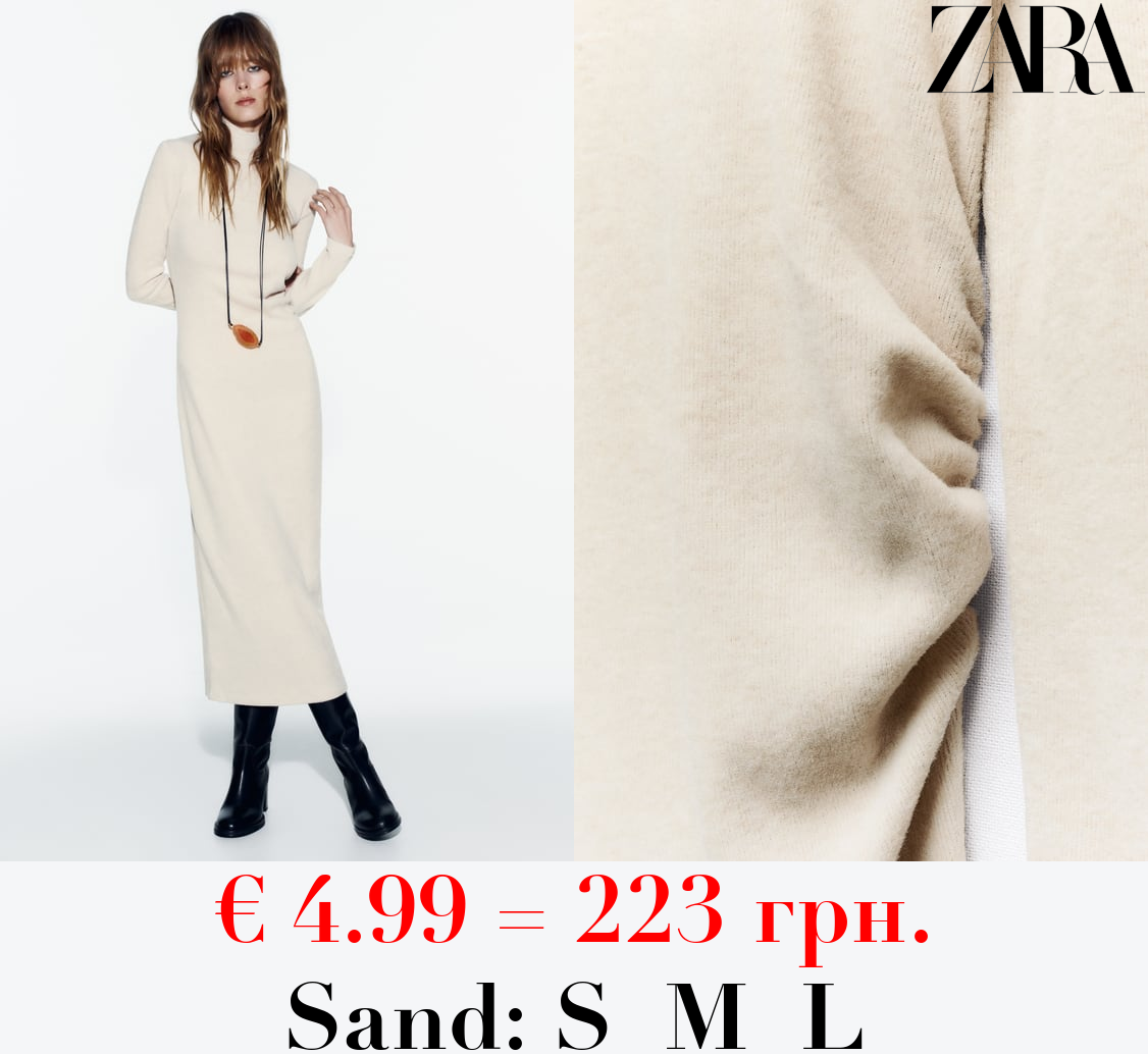 SOFT LONG DRESS WITH GATHERED DETAIL