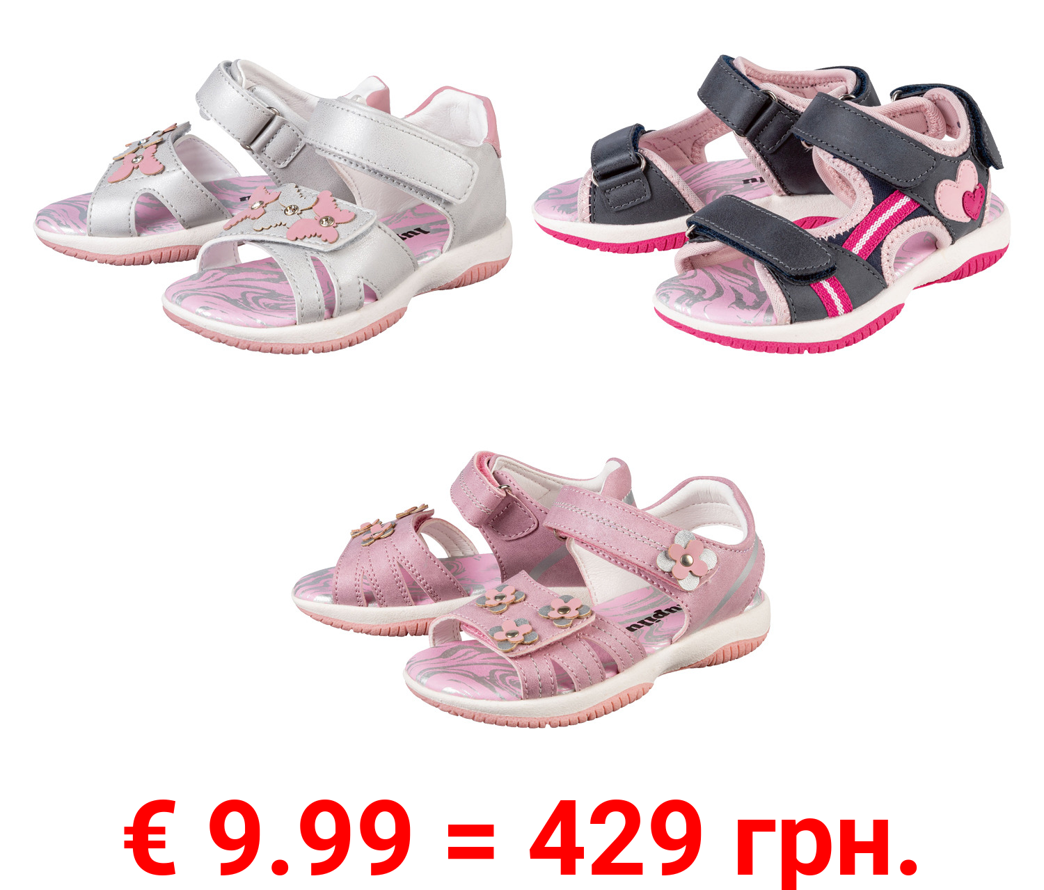 lupilu® Kleinkinder Mädchen Sandalen mit Klettverschluss