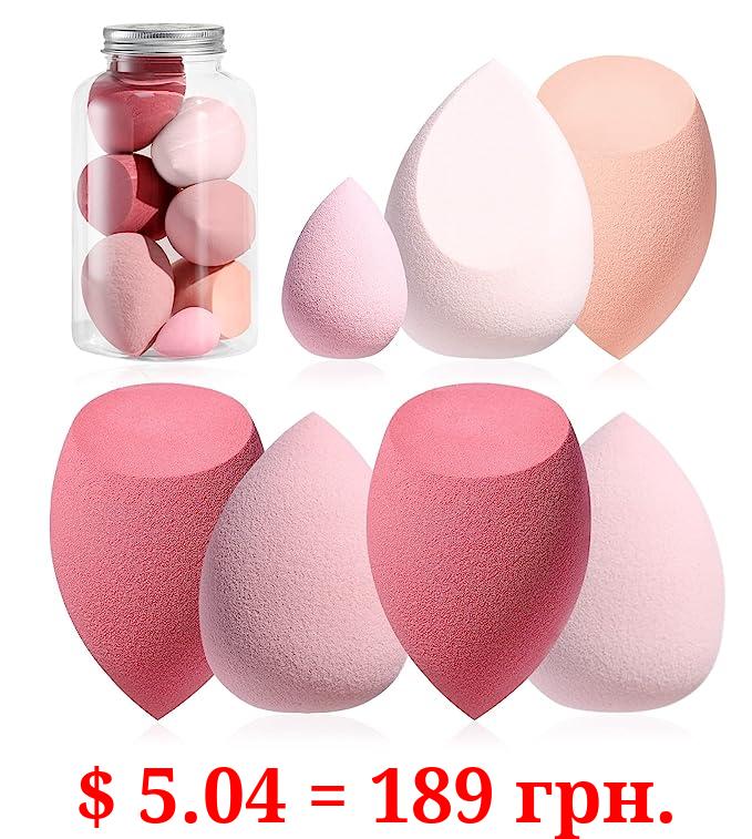 Makeup Sponge Set BS-MALL 6 Pcs blender sponge for Liquid, Cream, and Powder, Multi-colored Makeup Sponges (A-Pink)
