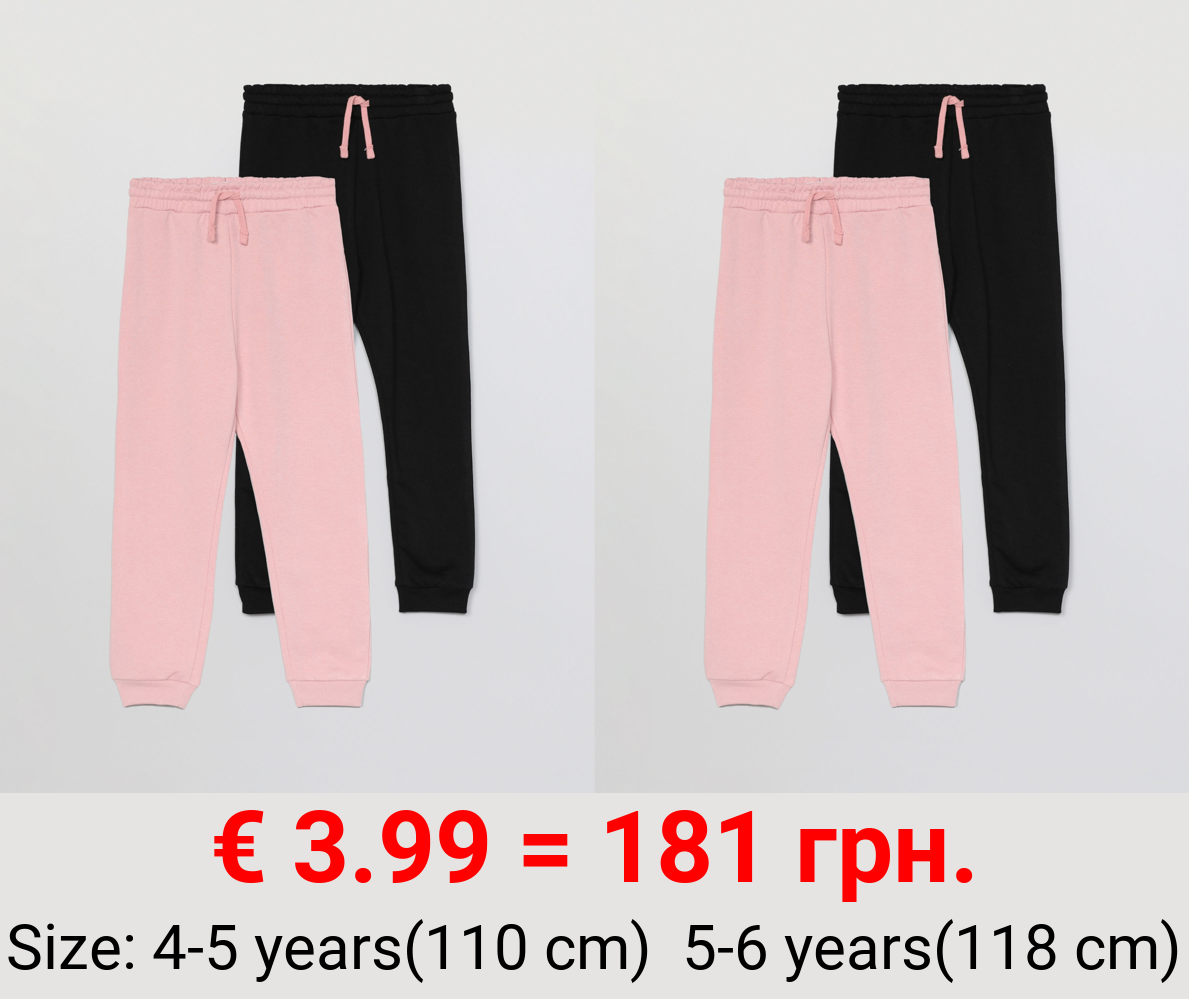 Pack of 2 pairs of basic tracksuits bottoms