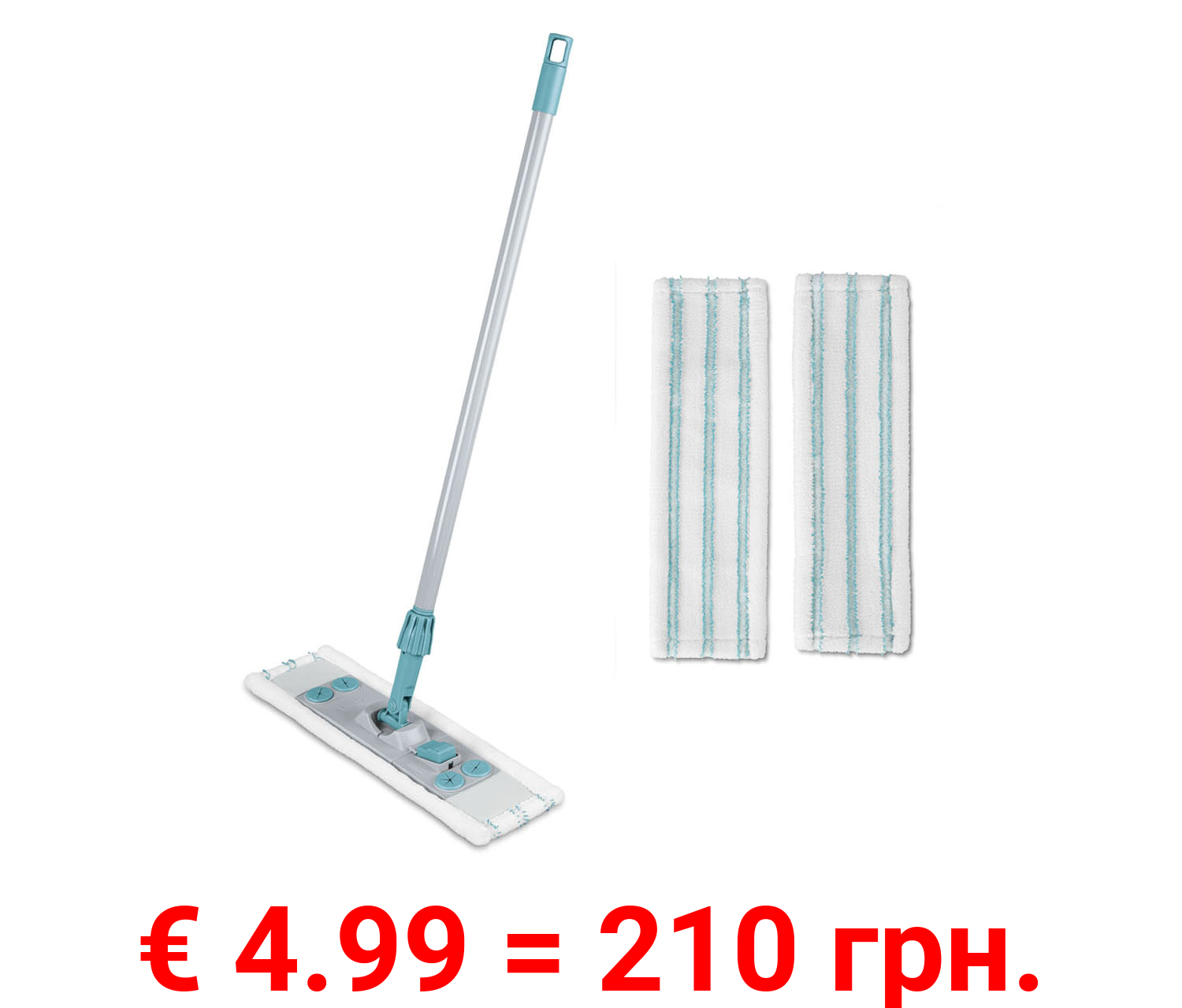 AquaPur Bodenwischer mit Teleskopstiel inkl. 2 Bezügen mit Teflon™ surface protector