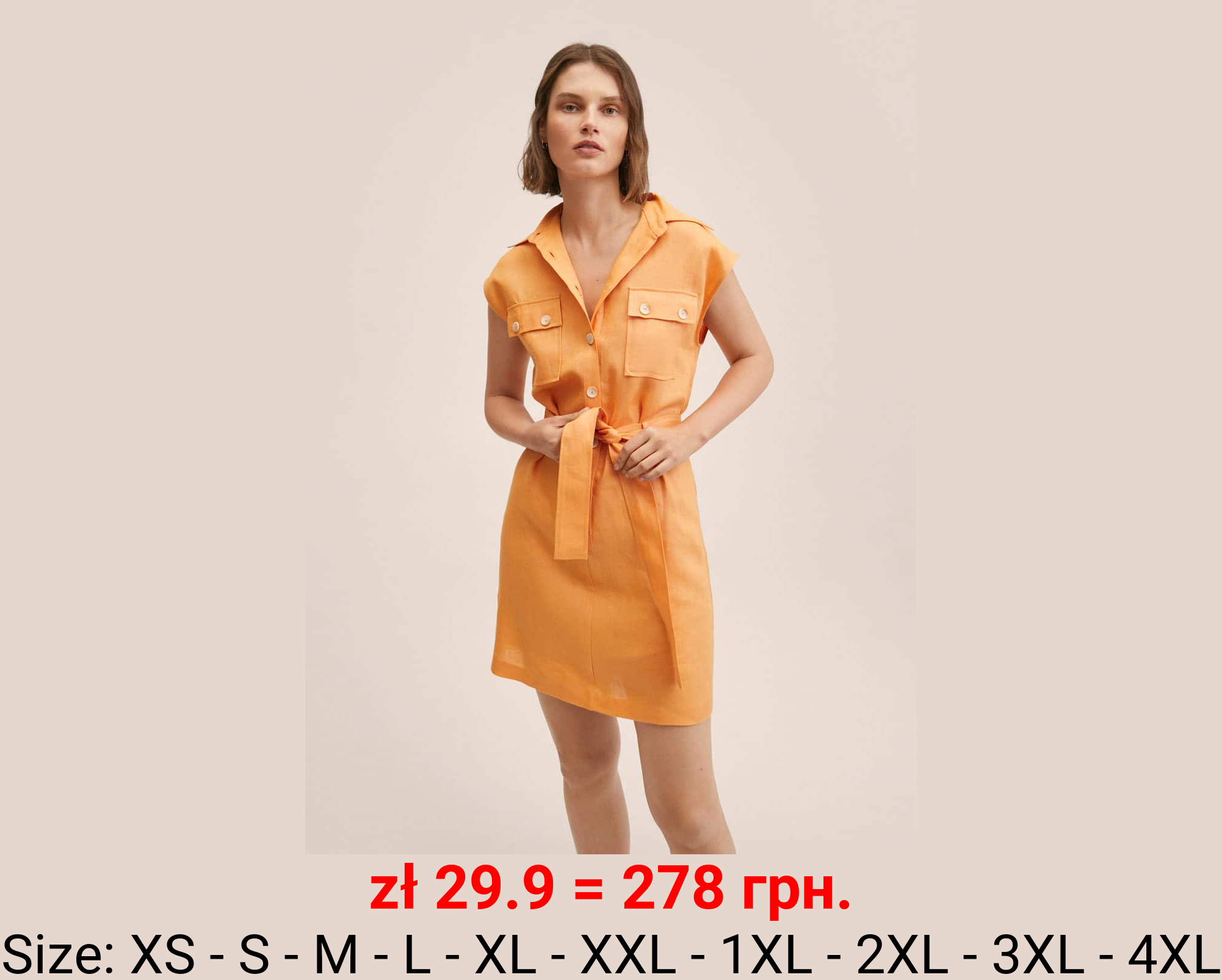 Vestido camisero 100% lino