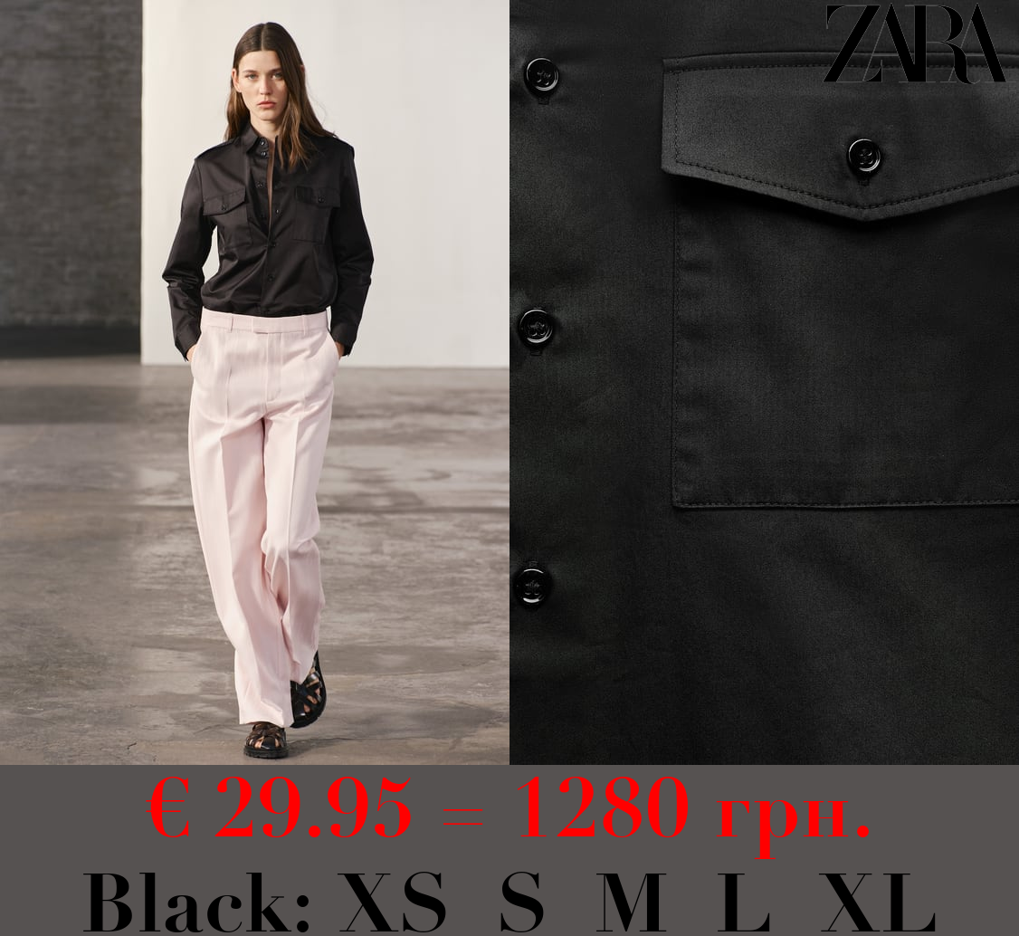 ZW COLLECTION POPLIN SHIRT WITH POCKETS